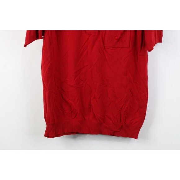 Vintage 50s 60s Streetwear Mens Large Ban Lon Knit Collared Pullover Polo Red - Picture 3 of 16